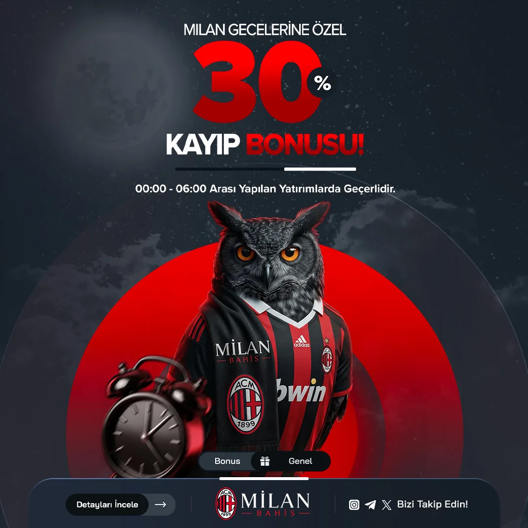 Milan Bahis - %30 Gece Kayıp Bonusu